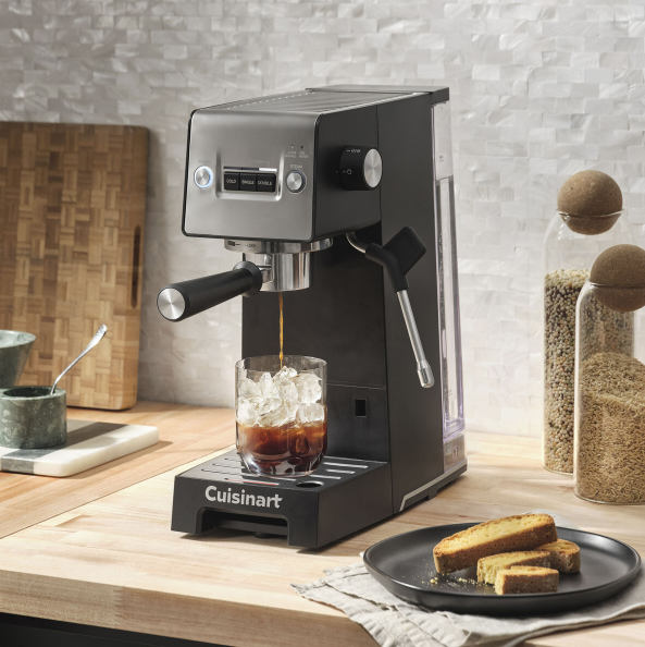 Cafetera de Café Espresso Bar Slim 15 Bares 1.5L Cuisinart EM-160 Coffee. Expresso. CUISINART