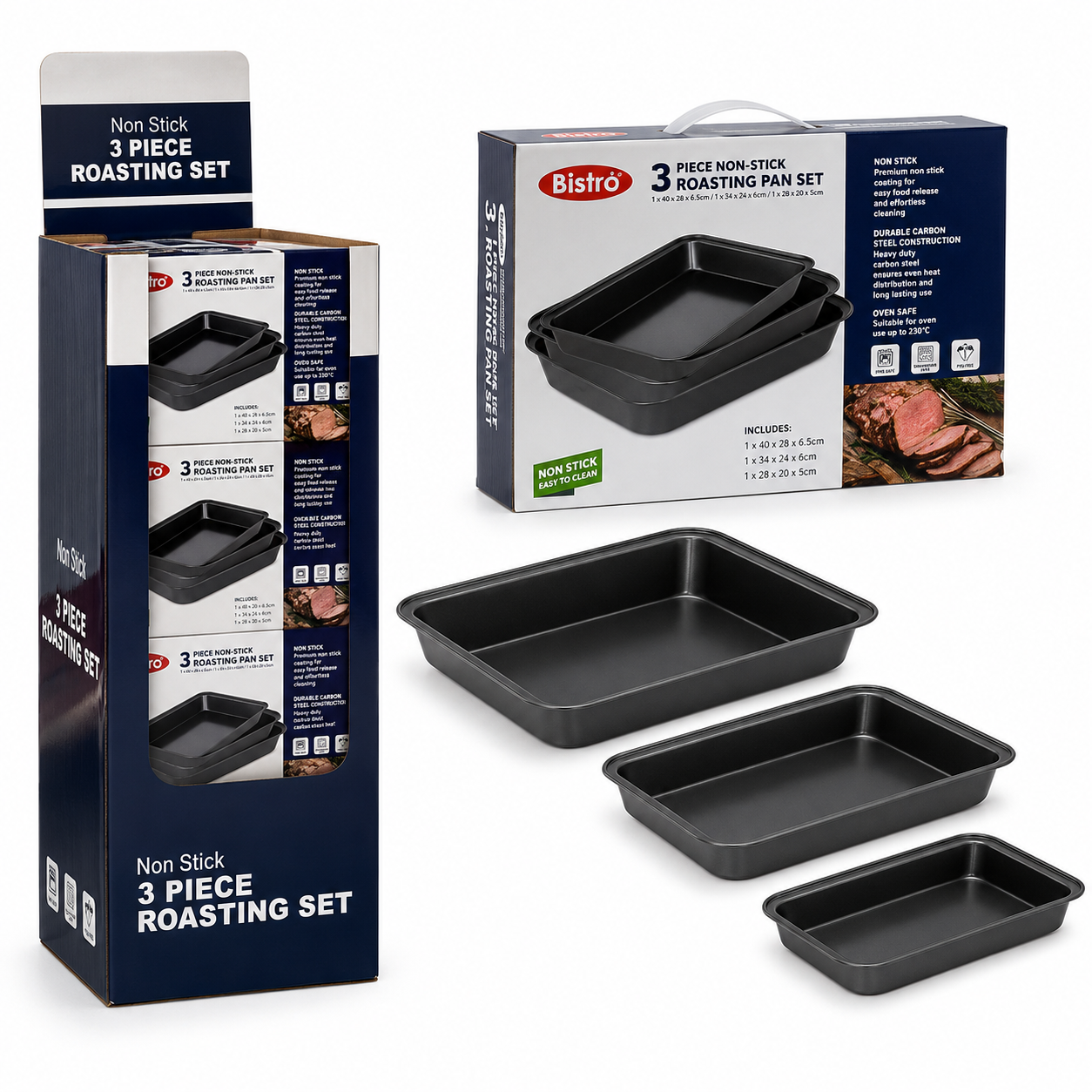 Set de Bandejas para Hornear Bistro Antiadherentes – 3 Piezas – 713-02305