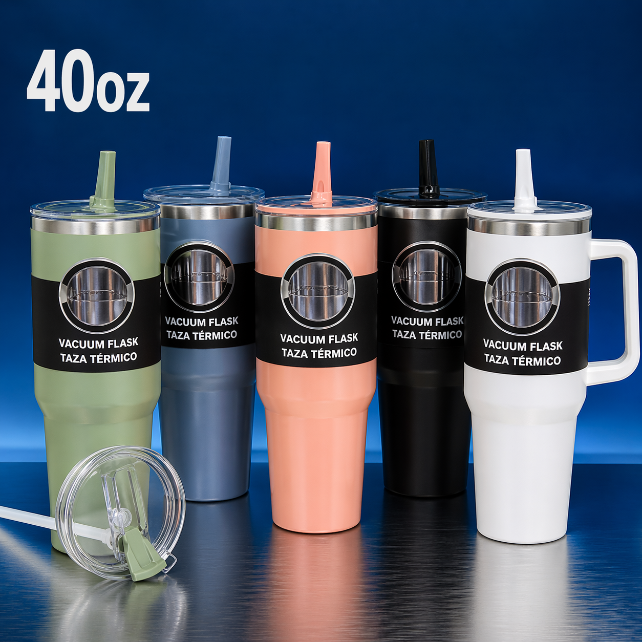 (LLEGANDO 5 DE MAYO) Termo con Carrizo de Metal 40oz SV-K526