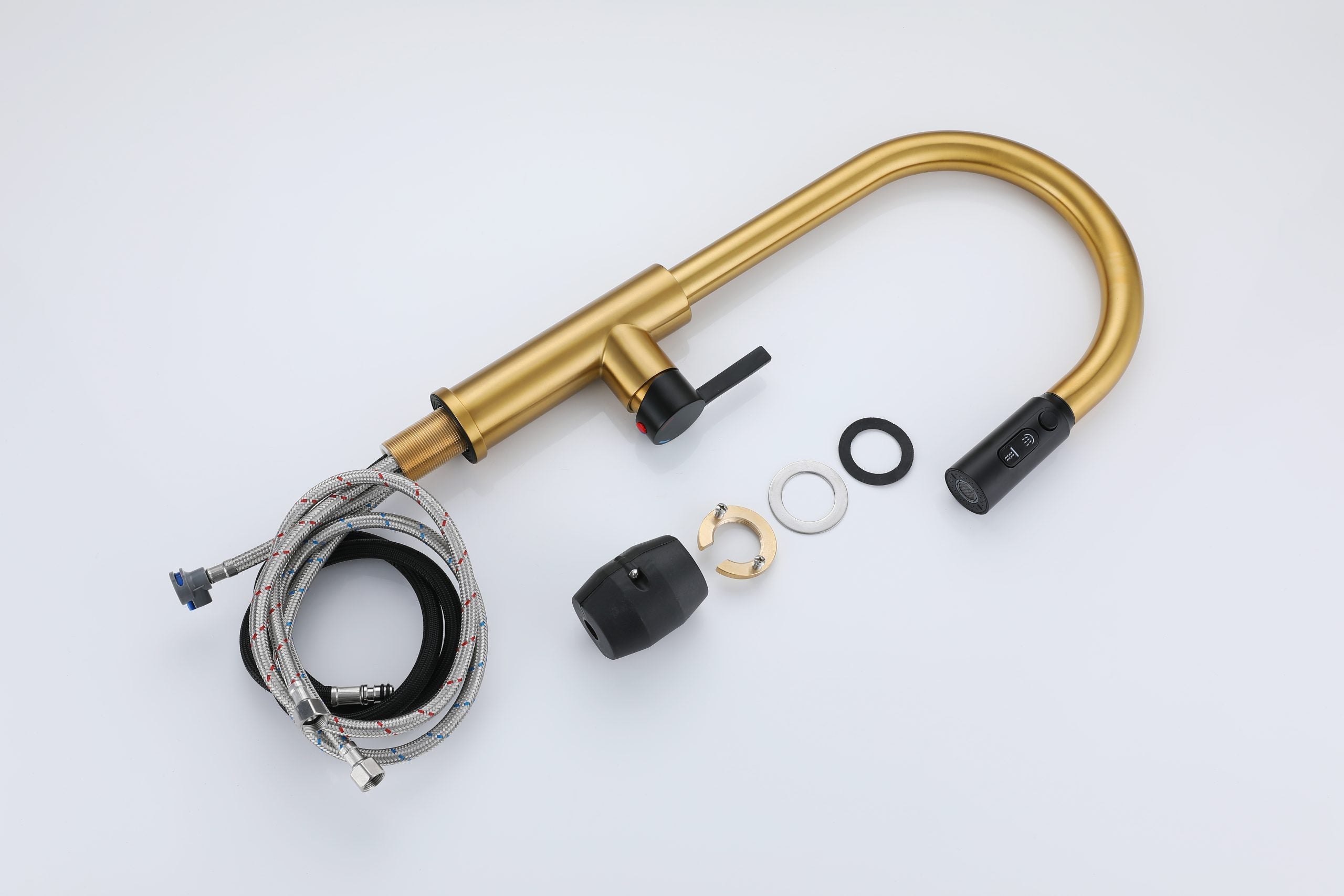 Grifo de Acero Inoxidable Dorado GIRONA-G con Manguera Flexible Gasco GASCO