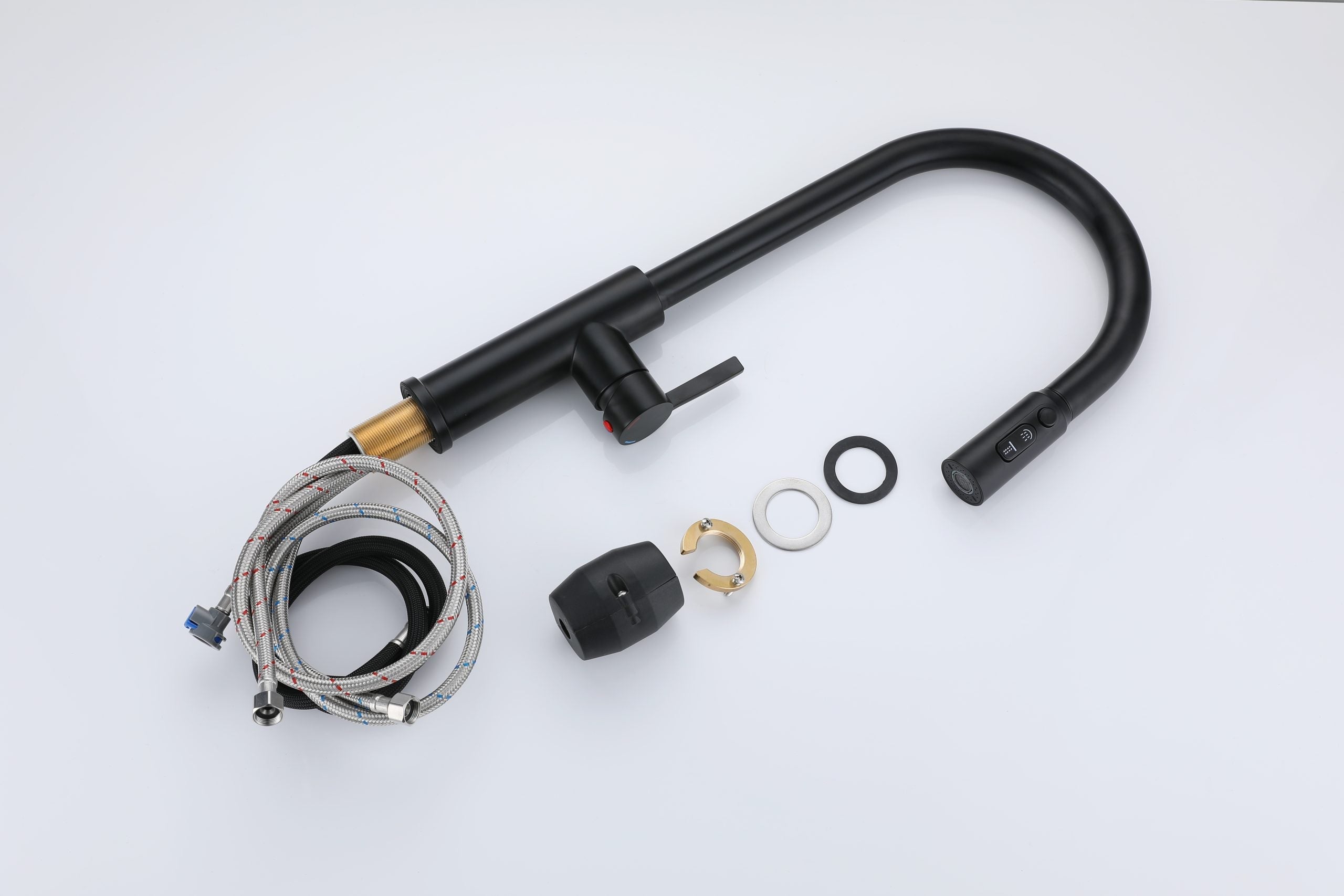 Grifo de Acero Inoxidable Negro GIRONA-B con Manguera Flexible Gasco GASCO