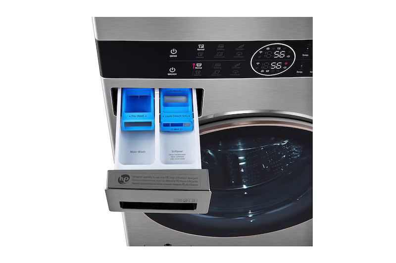 Centro de Lavado Torre de Lavado 22kg Lavadora Eléctrica y Secadora a Gas con AI DD & Sensor AI con Inteligencia Artifical ThinQ LG WK22VS6P LG