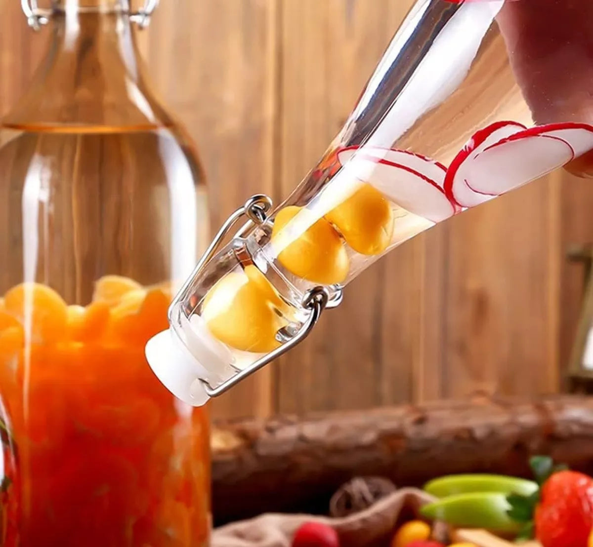 (LLEGANDO 20 DE DIC) Botella de Vidrio con Tapa Hermética 85690