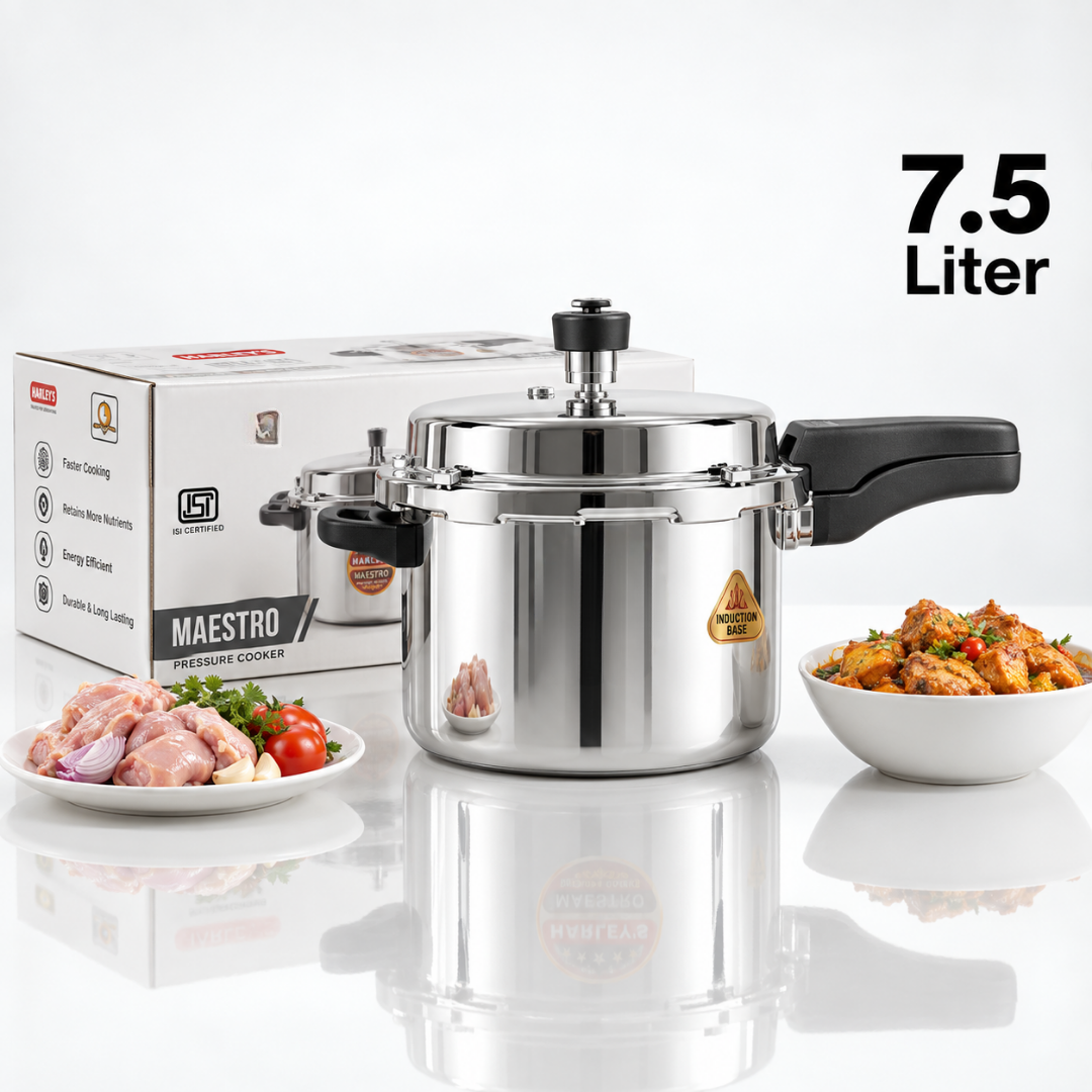 Olla de Presión de Acero Inoxidable Maestro 7.5 Litros con Mango y Base para Inducción MPL-003