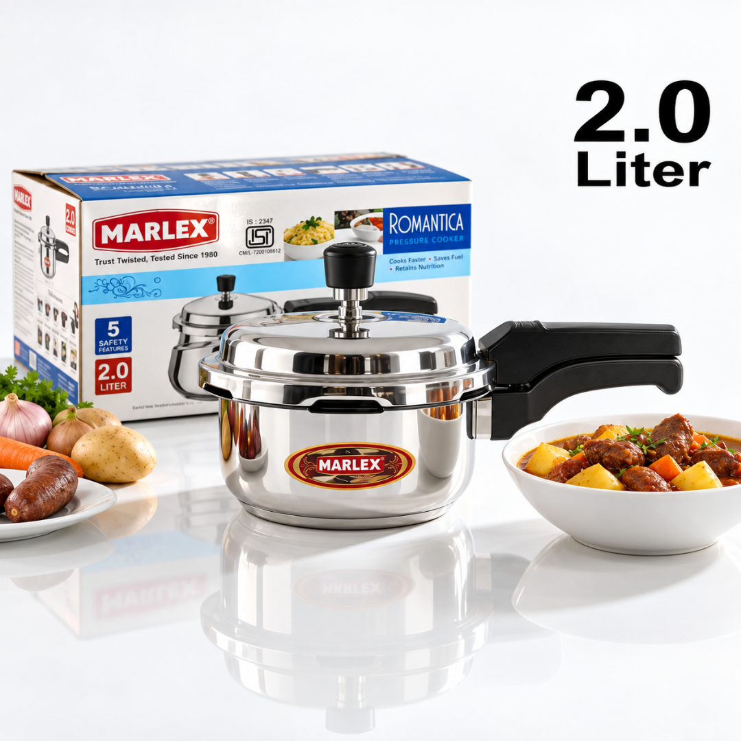 Olla de Presión Marlex Romantica 2 Litros de Acero Inoxidable con Mango MPL-029