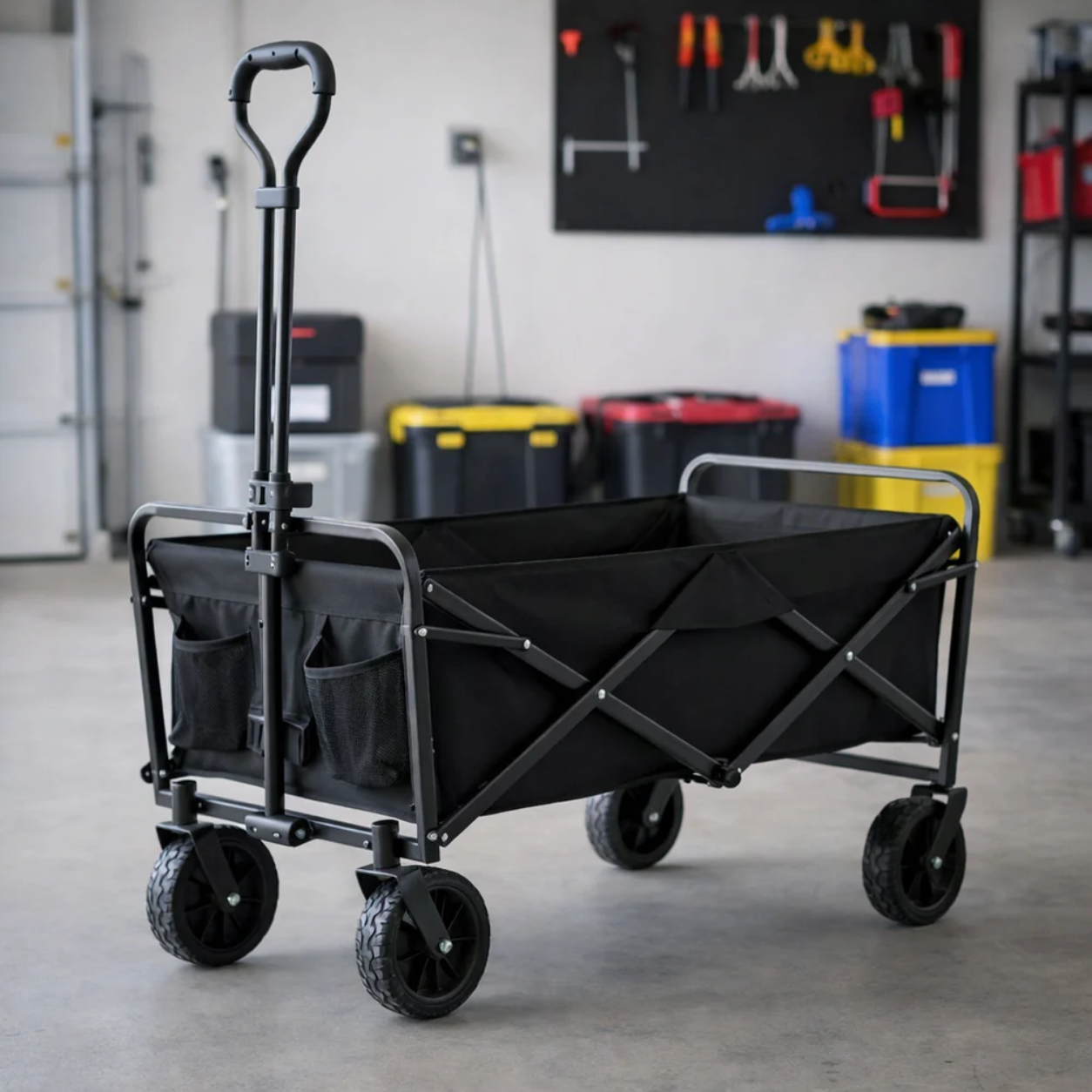 (LLEGANDO 5 DE MAYO) Carro Carrito Plegable Negro Multiuso 70x47x65cm NVL51222058