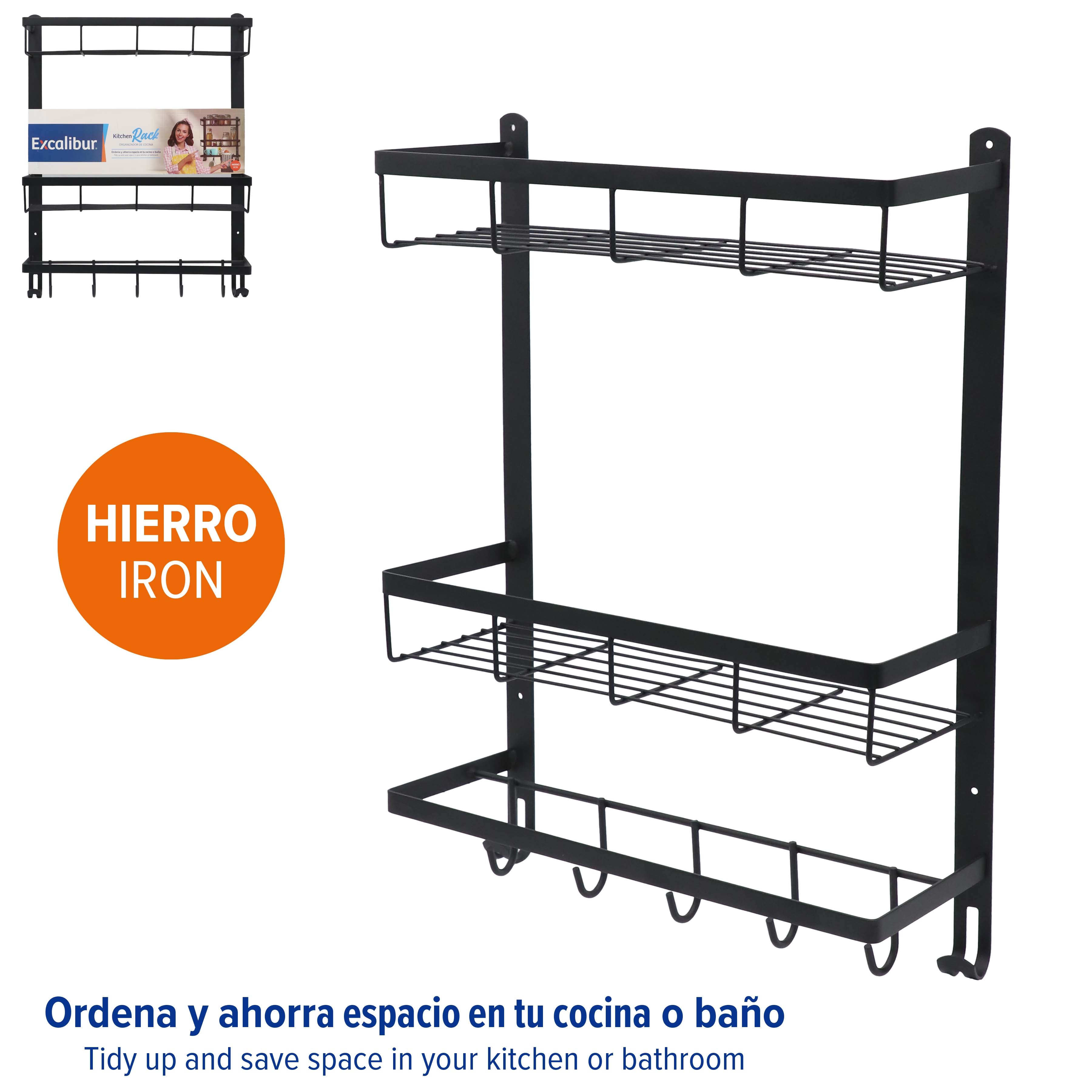 Organizador de Metal para Cocina de Pared Excalibur EX-LY2307 EXCALIBUR