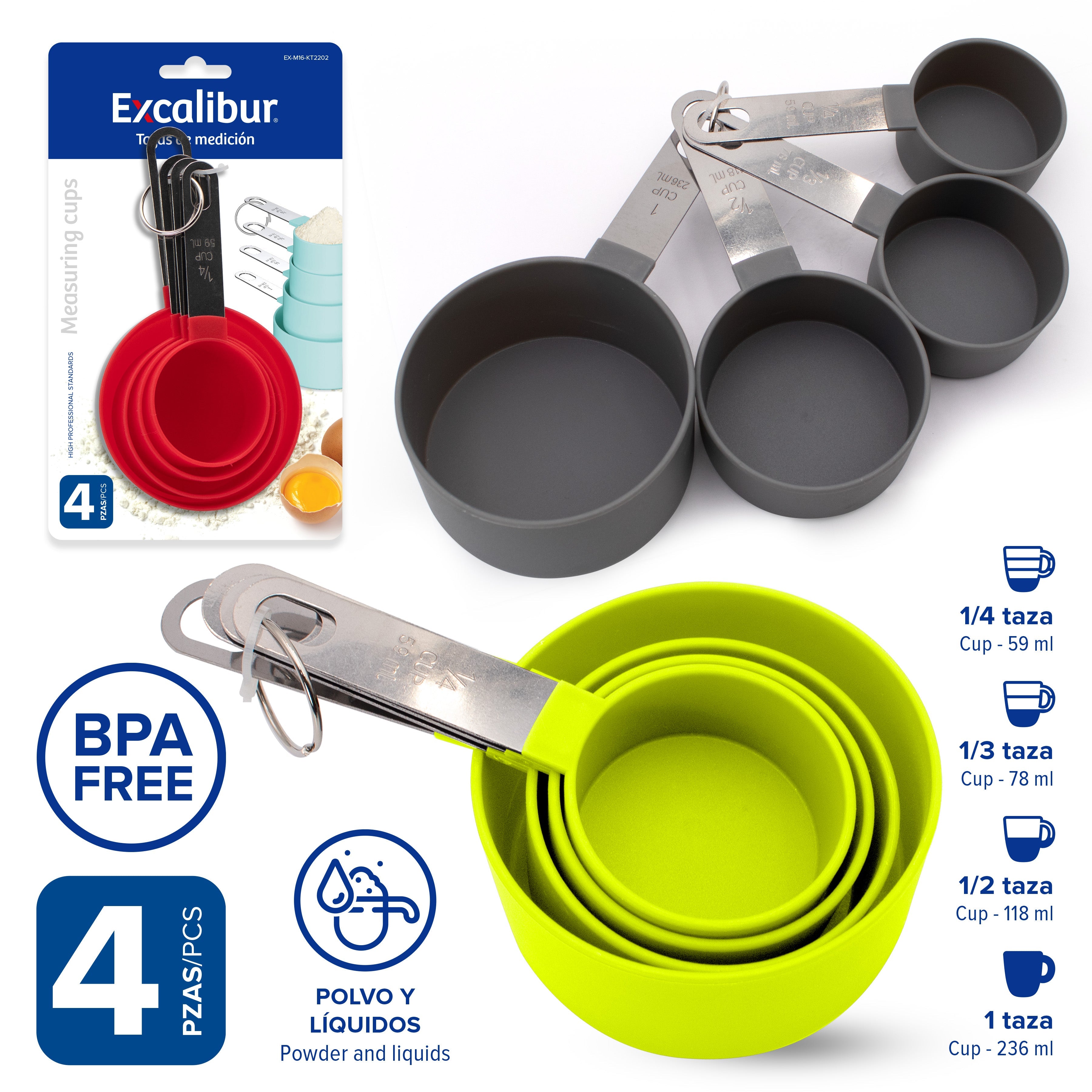 Set de 4 Cucharas de Medidas Excalibur EX-M16-KT2202 EXCALIBUR