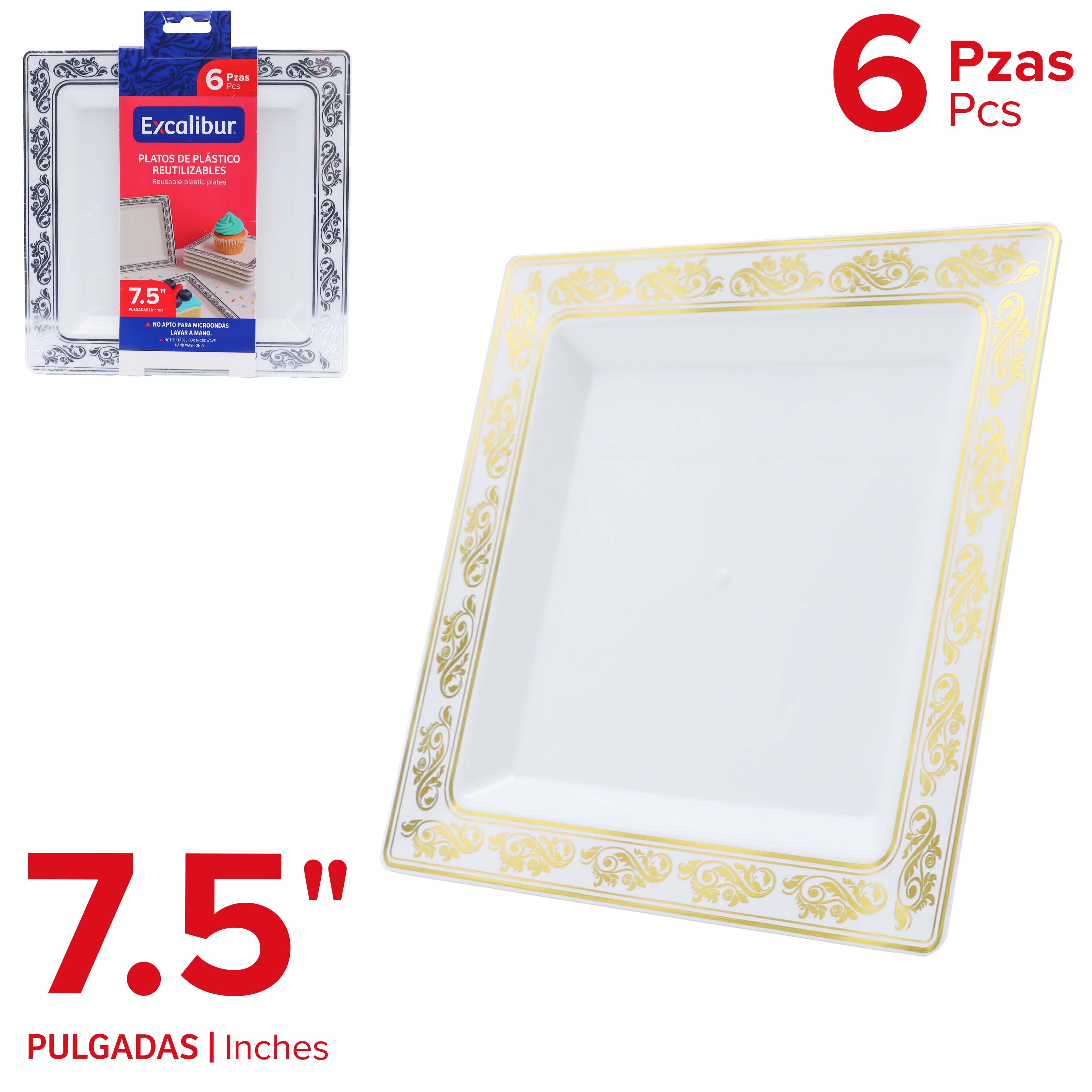 PT. de 6 Platos Reutilizables 7.5" Excalibur EX-PTC-1030-6 EXCALIBUR