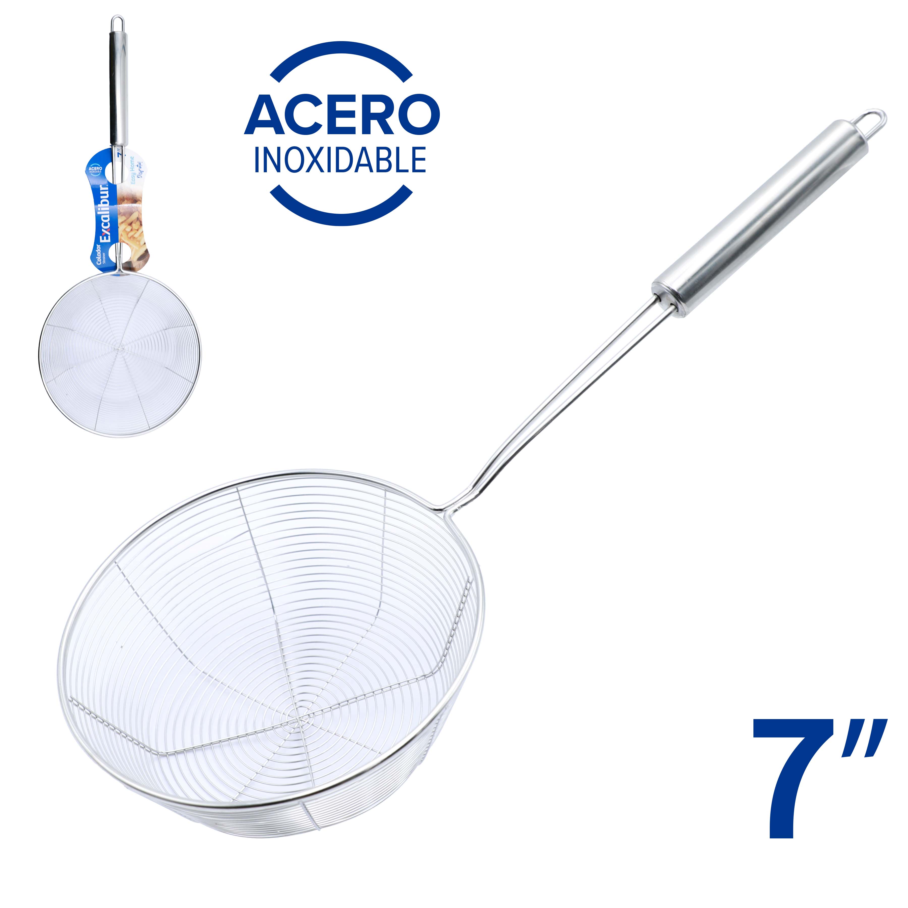 Colador con Mango de Acero Inoxidable 7" Excalibur EX-S01-JZ18 EXCALIBUR