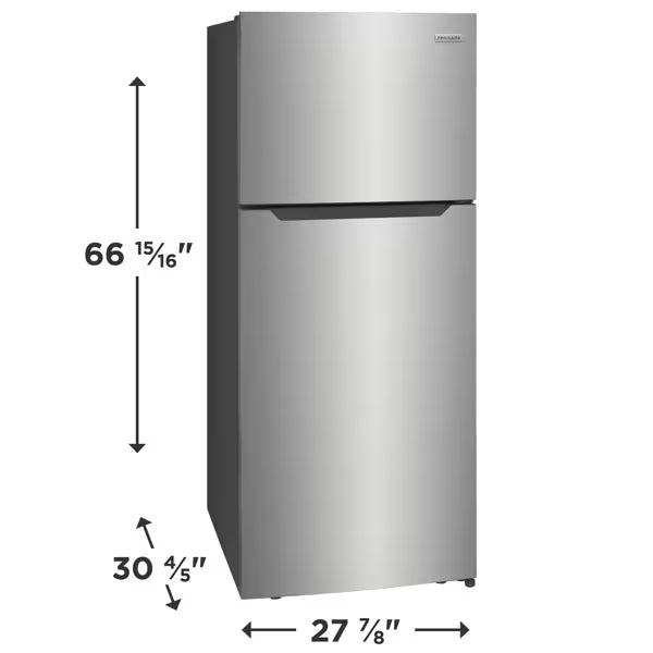 Refrigeradora Top Mount Frigidaire FFHT1822UV 18p3 con Congelador Superior Acero Inoxidable | No Frost Nevera.