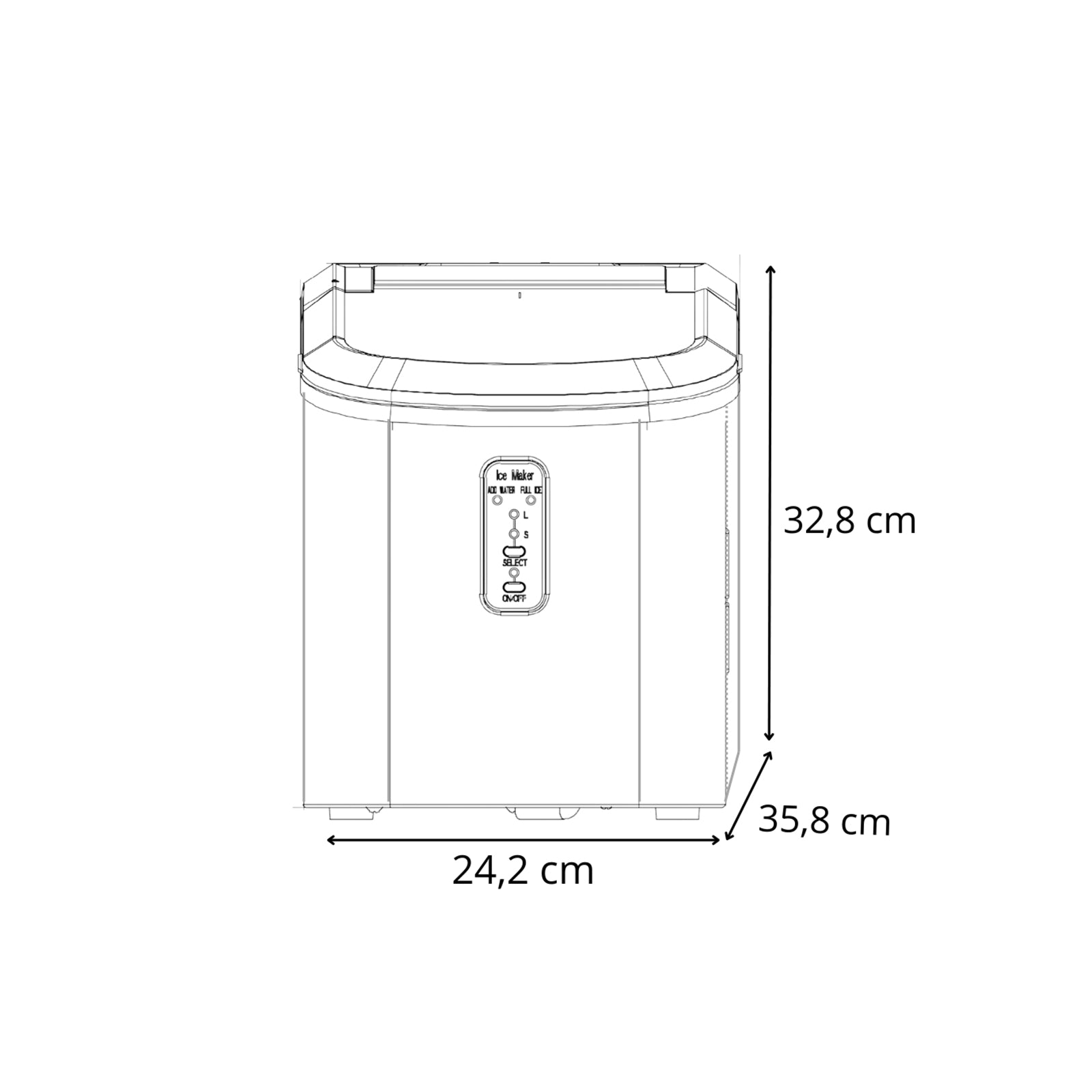 Máquina Fabricador de Hielo 18kg Acero Inoxidable Drija FH18-INOX Máquina de Hielo.