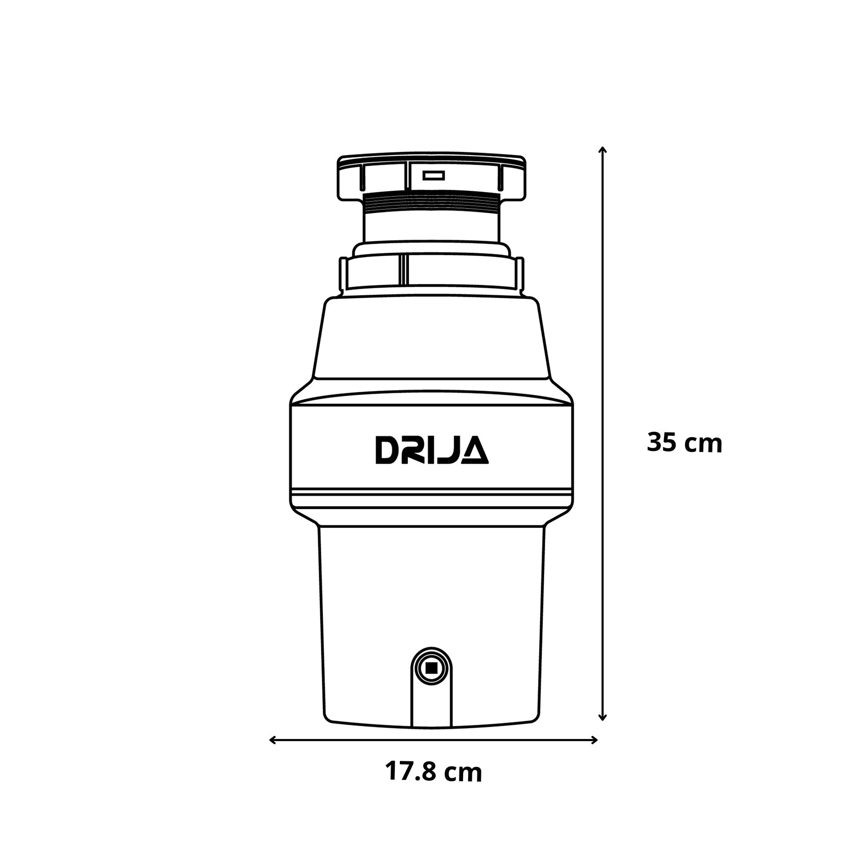 Triturador de Alimentos para Fregador Frantoio 1/2 HP Drija DRIJA