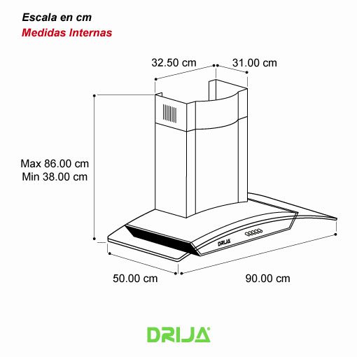 Extractor de Grasa Tipo Campana Galaxy 90 Acero Drija DRIJA