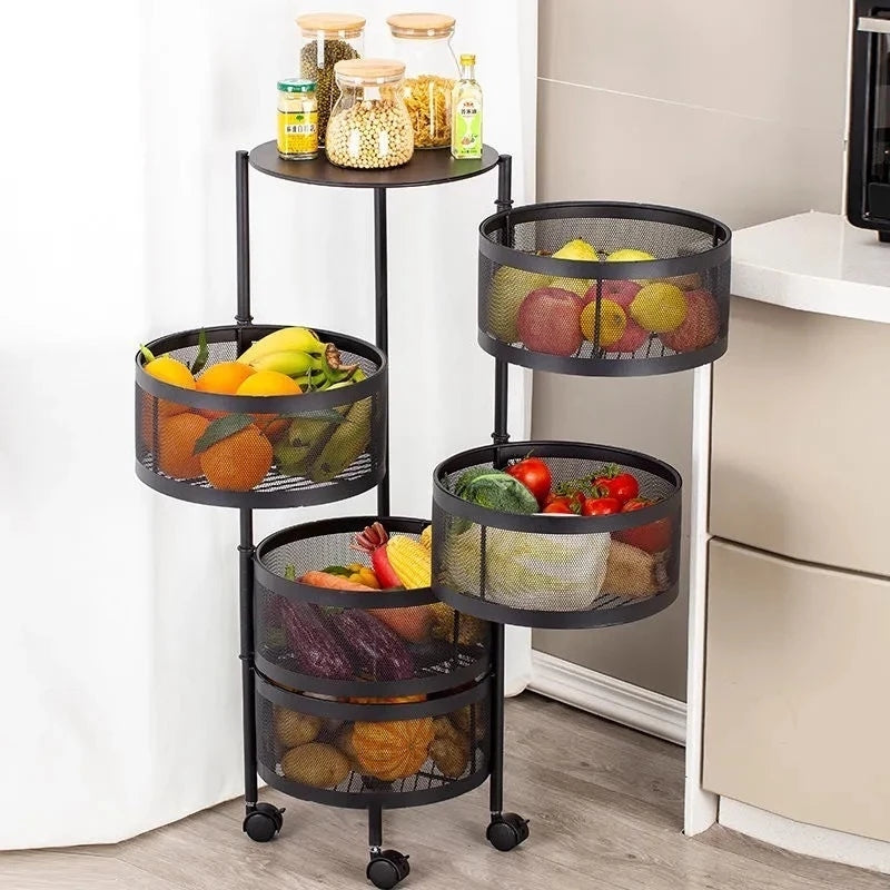 Organizador de Metal Negro para Cocina Multiuso con Rueditas 87x30cm LHC-9819 Selecto
