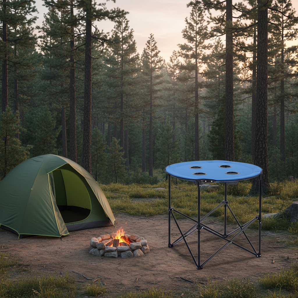 Mesa Playera Redonda Plegable 71x71x61cm 4 Colores Disponibles NS429584