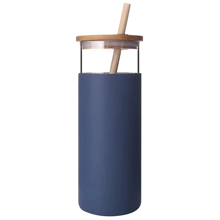 Vaso de Vidrio con Tapa y Carrizo 600ml 86428 Selecto