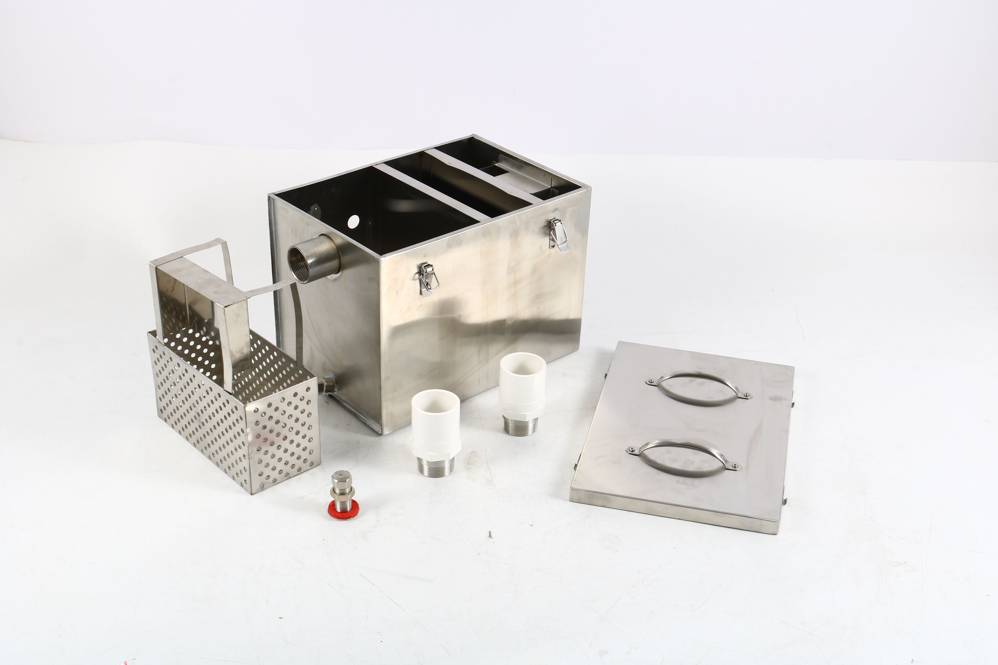 Trampa de Grasa Separador de Aceite y Agua de Acero Inoxidable 3 Tamaños Disponibles