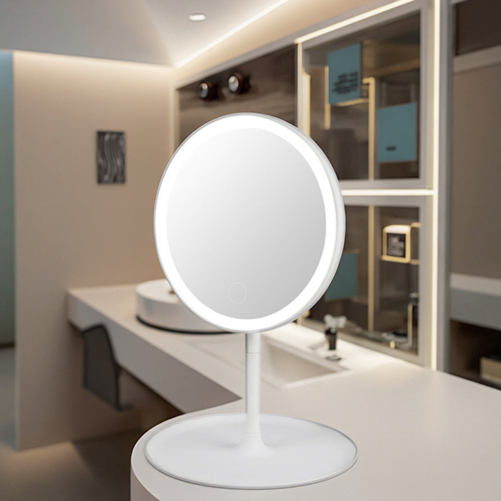 Espejo Redondo de Mesa con LED Recargable 88101