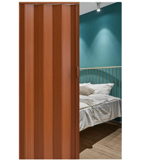 Puerta de PVC Plegable Tipo Acordeón Color Nuez Chocolate 203x81cm 136-1002