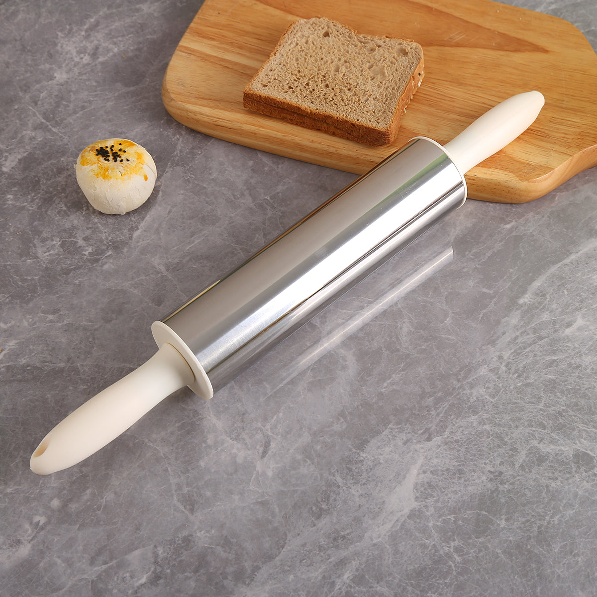 Rodillo para Masa de Repostería en Acero Inoxidable 89668 Selecto