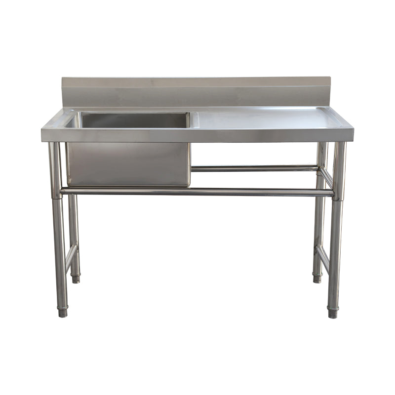 Fregador Industrial de 1 Tina Izquierda con Mesa Derecha 150x60x80cm en Acero Inoxidable 310104