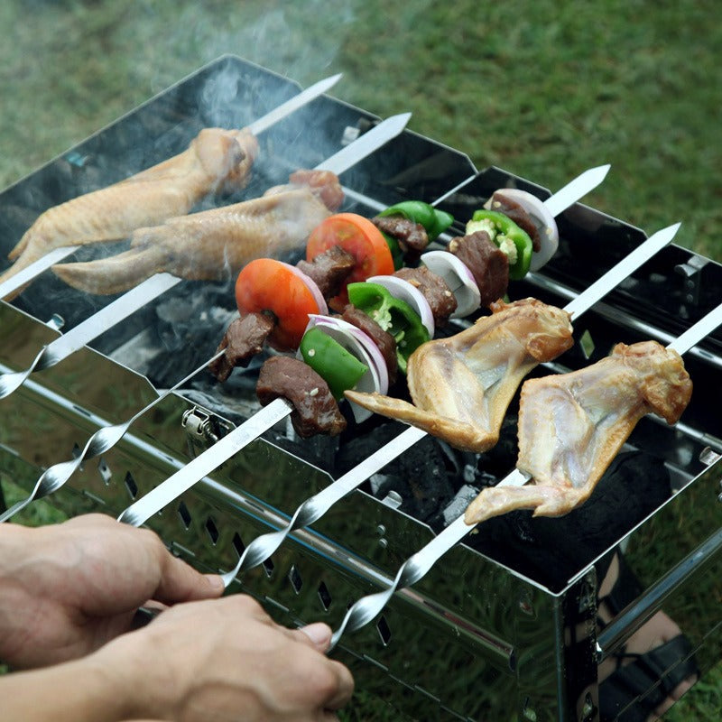 Set 6 Pinchos de BBQ Acero Inoxidable 89588 Brocheta. Selecto