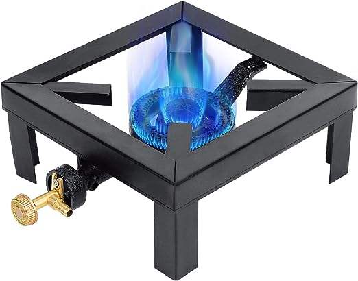 Estufa de Hierro a Gas | Quemador de Hierro Fundido para Cocina, Restaurante y Exteriores | Reverbero Negro ZL-QH1