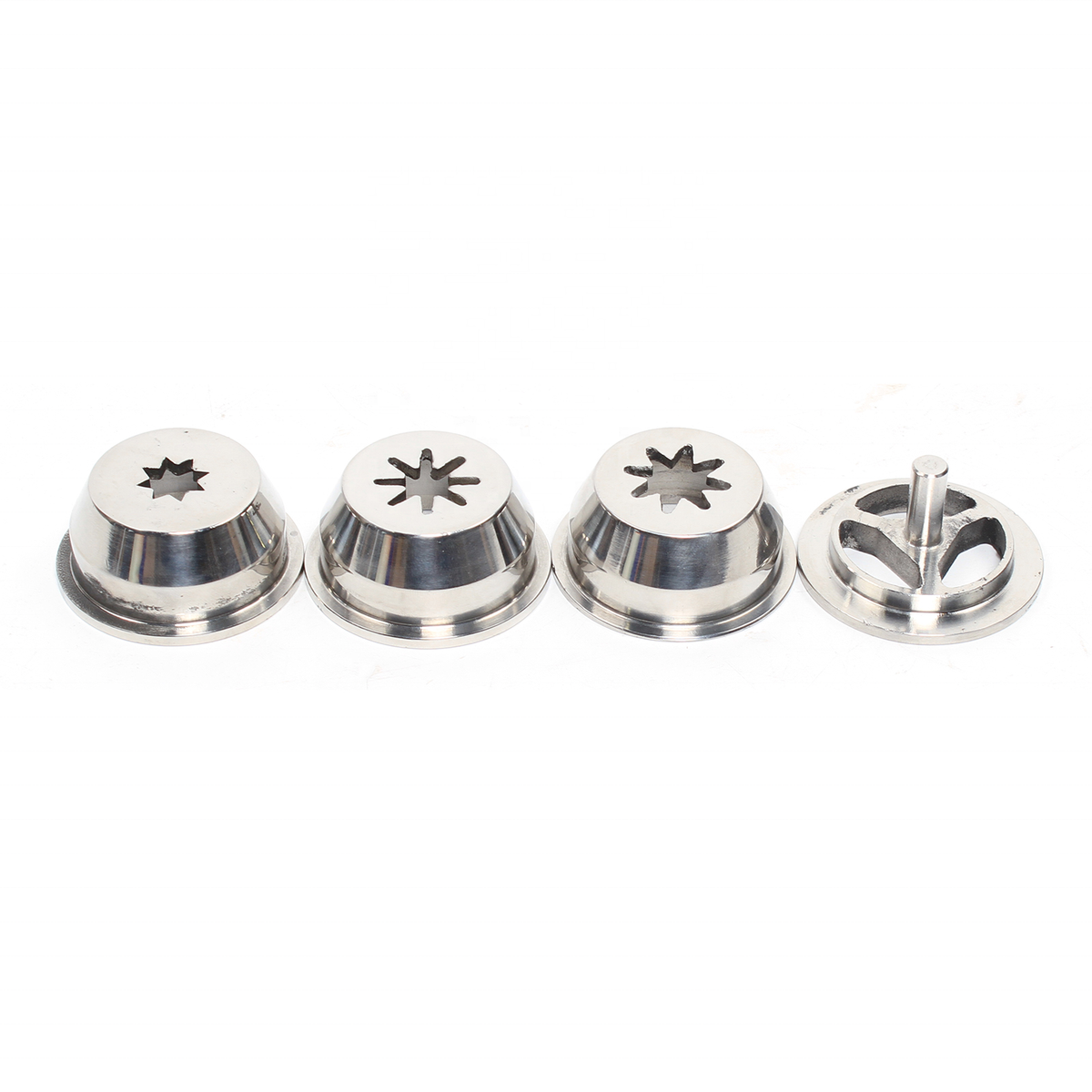 (LLEGANDO 30 DE OCTUBRE) Set de 4 Moldes Boquillas para Máquina Embutidora de Churros – Discos Intercambiables para Diferentes Formas de Churros EMB-SET4