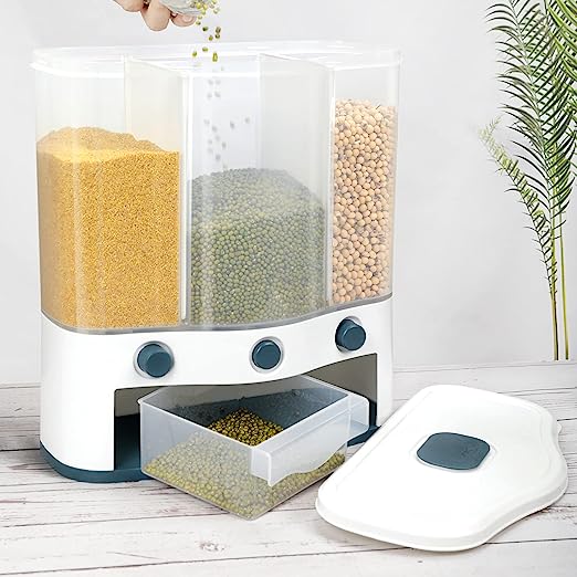 Dispensador de Granos 3 Compartimientos de Plástico LHC-9745 Selecto