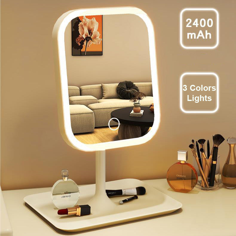 Espejo Cuadrado de Mesa con LED Recargable 88100