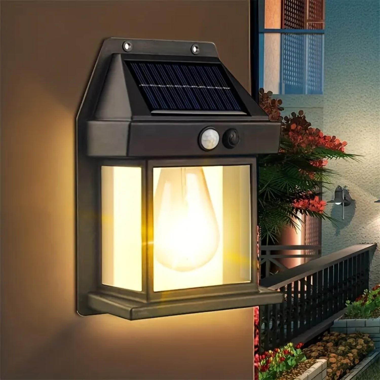 (LLEGANDO 27 DE MARZO) Lampara de Pared para Exterior 1 LED con Panel Solar con Sensor de Movimientos 17x12cm 88369