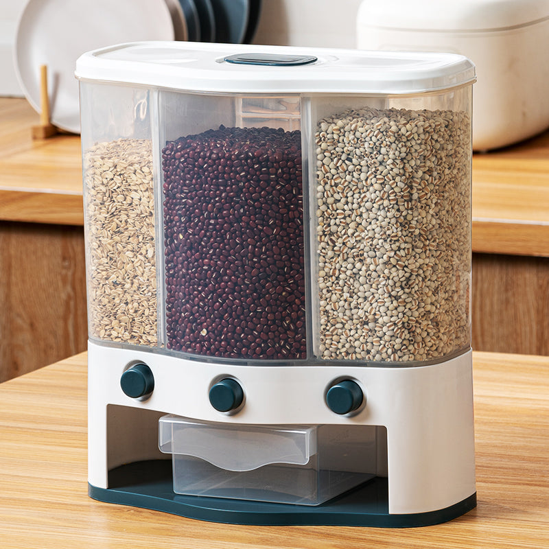 Dispensador de Granos 3 Compartimientos de Plástico LHC-9745 Selecto
