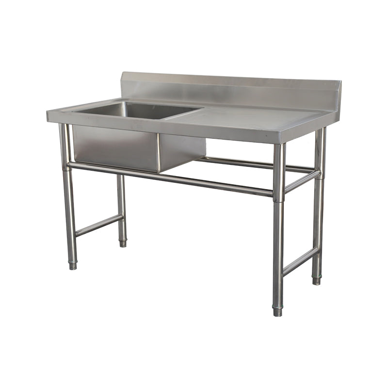 Fregador Industrial de 1 Tina Izquierda con Mesa Derecha 150x60x80cm en Acero Inoxidable 310104
