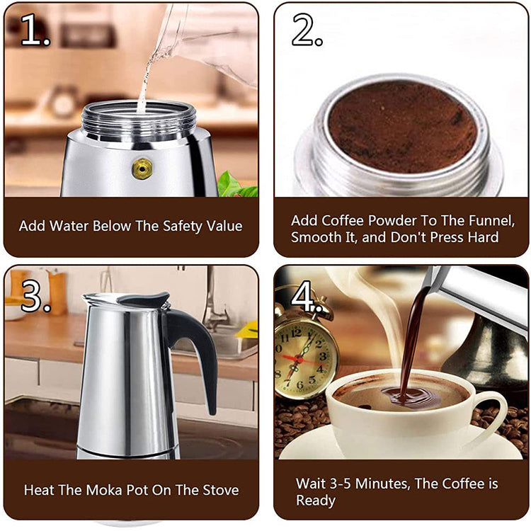 Cafetera de Espresso 12 Tazas Acero Inoxidable BP-2474 Selecto