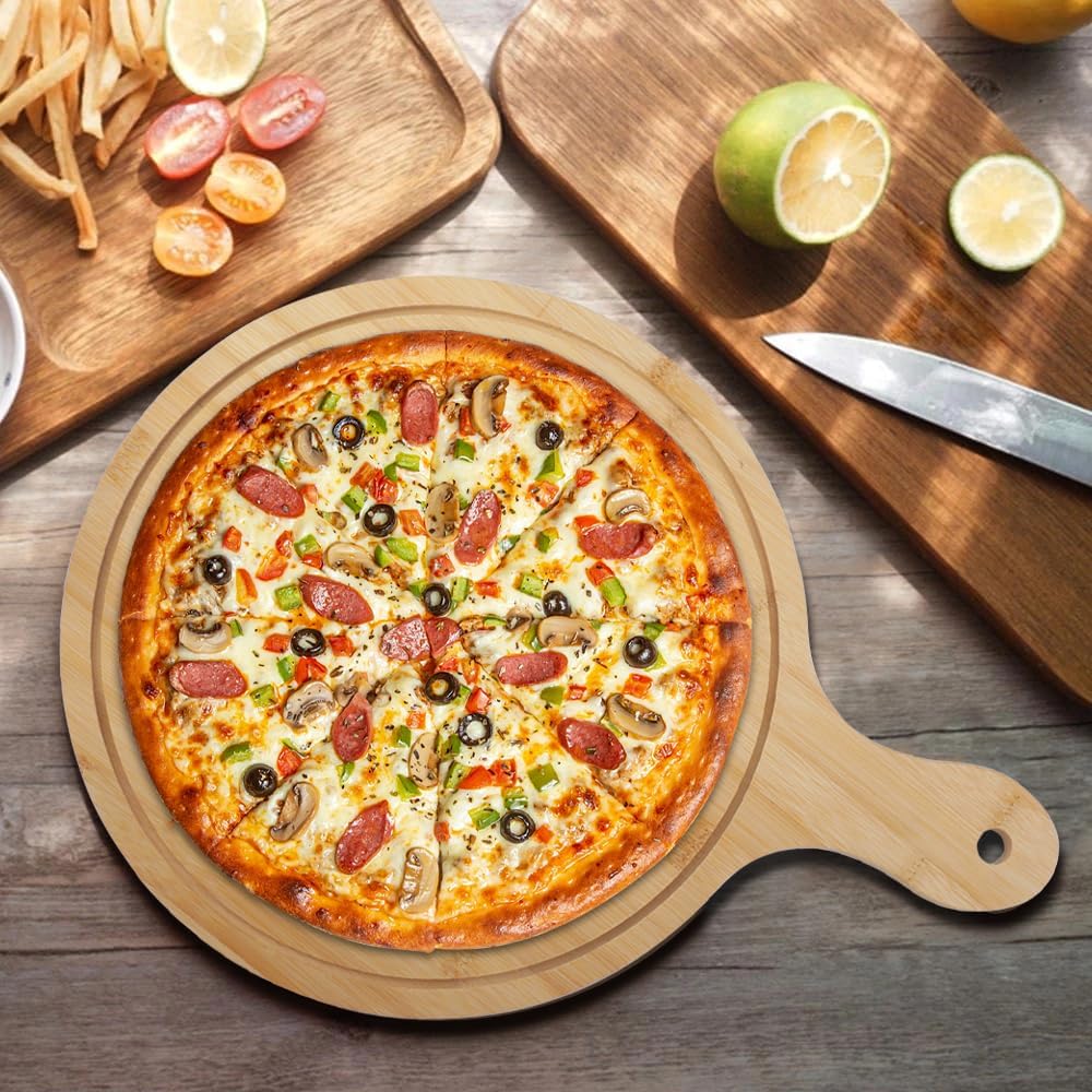 Bandeja Espátula para Pizza de Bambú 3 Tamaños Disponibles 8"/10"/12" Selecto