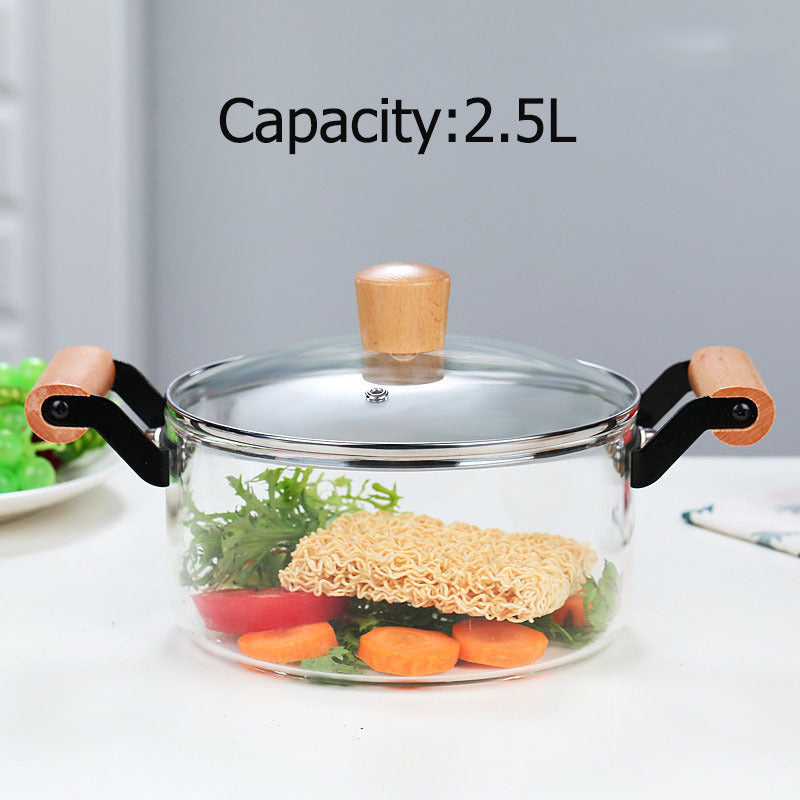 Olla de Vidrio con Tapa 2.5L Apto para Estufa – 713-39015