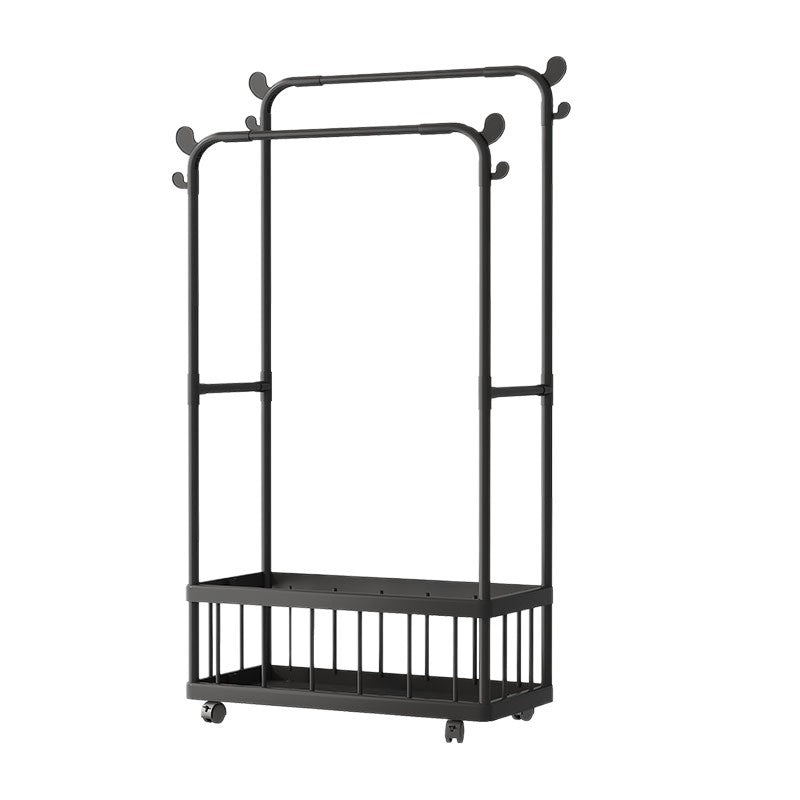 (LLEGANDO 27 DE MARZO) Perchero Tendedero de Ropa Multifuncional Moderno Negro con Rueditas 71x61x29.3cm FSK10945