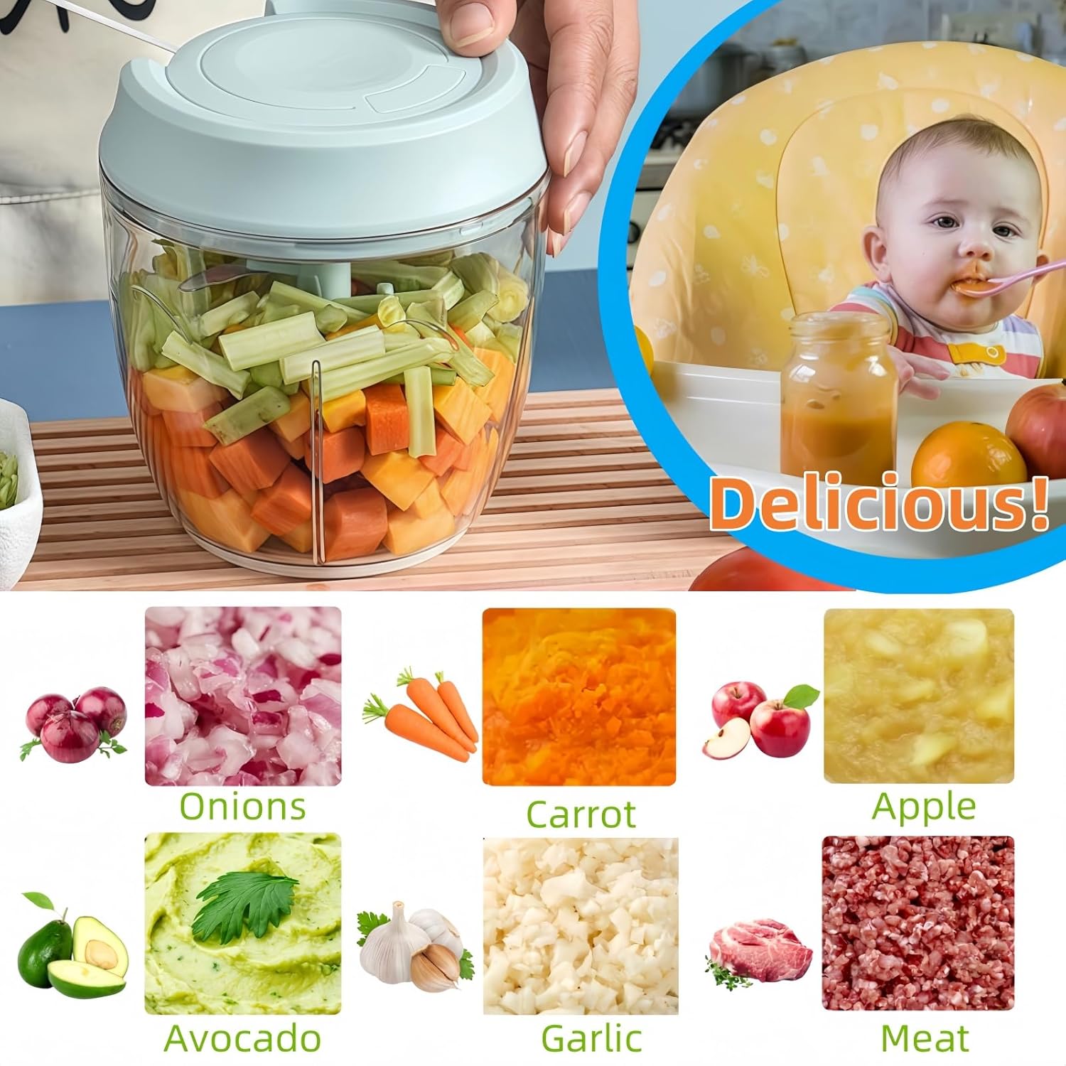 Mini Procesador de Alimentos Pica Todo 89671 Triturador. Selecto