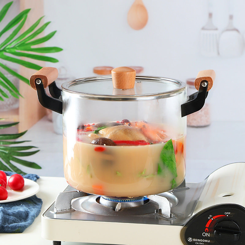 Olla de Vidrio con Tapa 4.5L Apto para Estufa – 713-39017