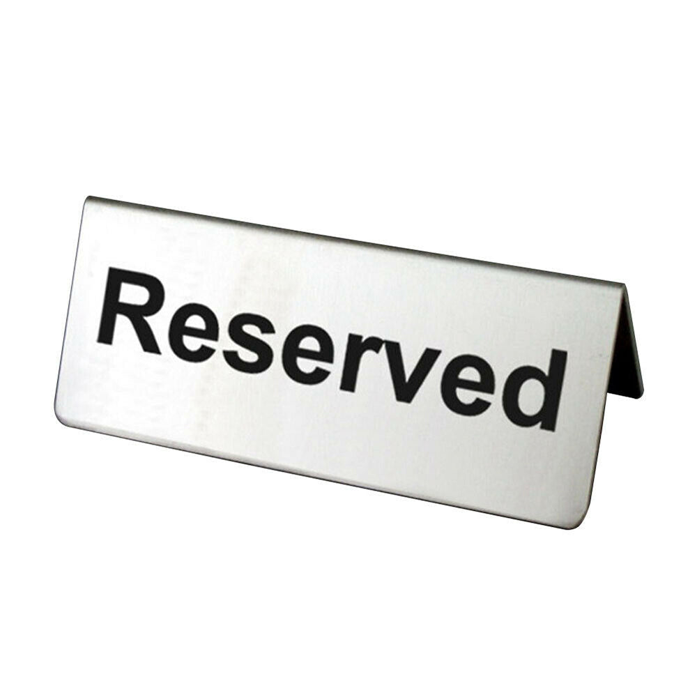 Señalizador "Reservado" en Acero Inoxidable 15x50x40cm 99001 Placa. Selecto