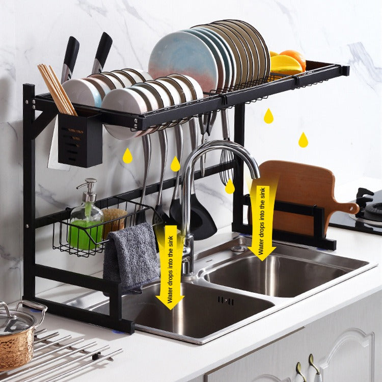 Escurridor de Platos Metal Negro Sobre Fregador 51x85x32cm NVS50901 Selecto