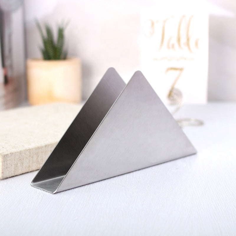 Servilletero Triangular de Acero Inoxidable 140x75mm – Porta Servilletas para Mesa 94002