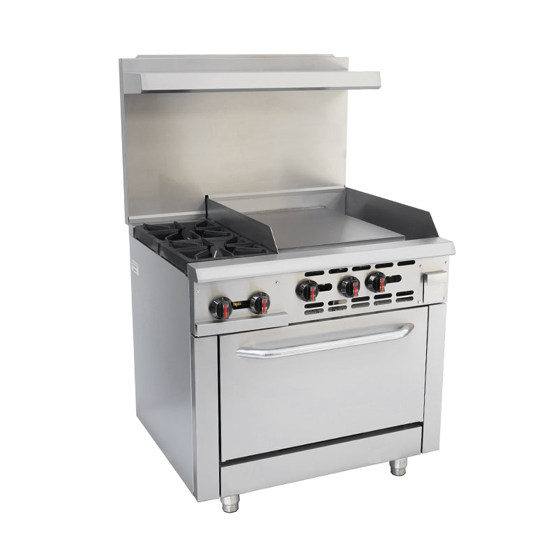Equipo de Cocina 3 en 1 Estufa 2 Quemadores / Plancha 3 Quemadores / Horno de 24" a Gas RGR36-G24 Selecto