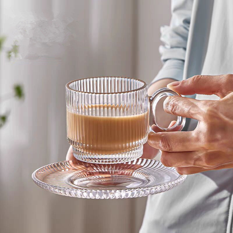 Set 6 Piezas de Tazas con Platos de Vidrio para Café 41143