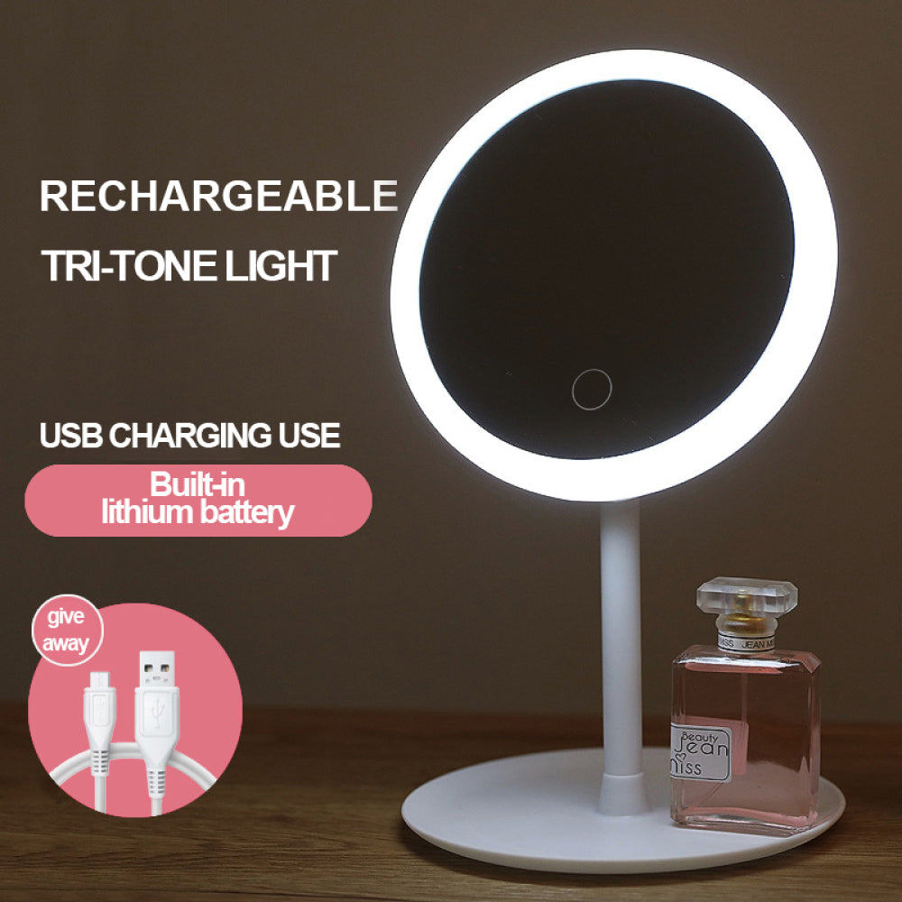 Espejo Redondo de Mesa con LED Recargable 88101 Selecto