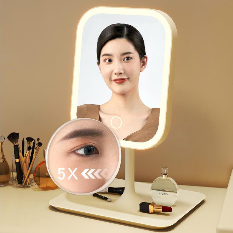 Espejo Cuadrado de Mesa con LED Recargable 88100