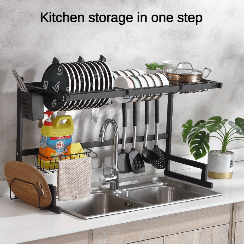 Escurridor de Platos Metal Negro Sobre Fregador 51x85x32cm NVS50901 Selecto