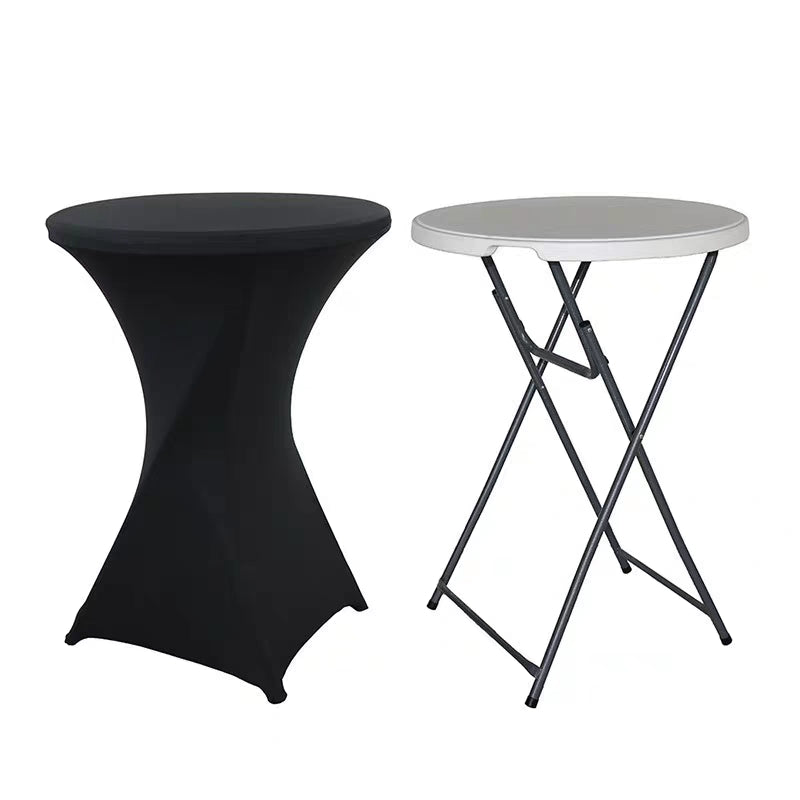 Mantel Elástico para Mesa Alta Coctelera 110x80cm | Forro Ajustable Negro para Eventos, Bodas y Fiestas AJ-17728
