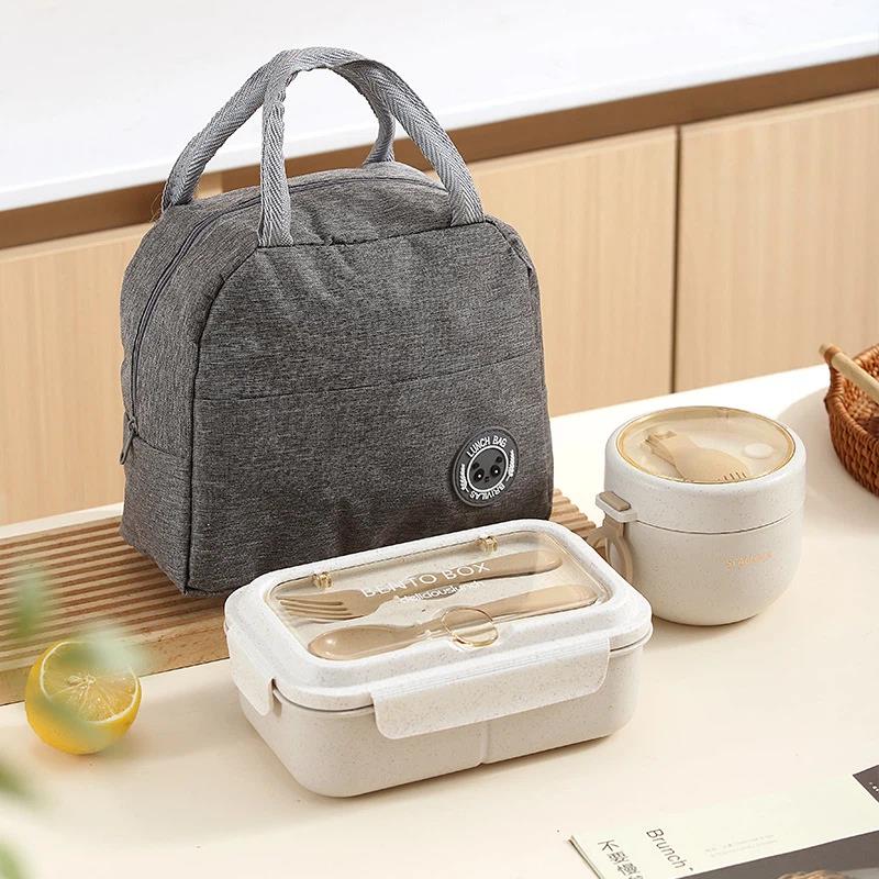 (LLEGANDO 7 DE AGOSTO) Lonchera Térmica con Recipiente para Alimentos y Bolsa Portátil | Ideal para Oficina, Escuela y Viajes | Colores Surtidos |LHC-1536